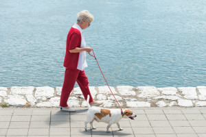 Senior woman and  her dog